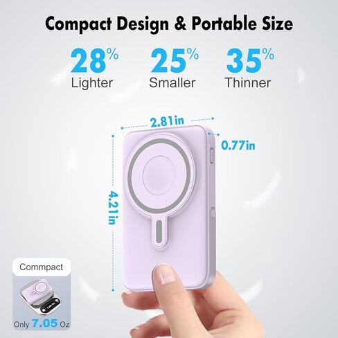Wireless Portable Charger,3-in-1 Magnetic Power Bank 10000mAh with LED Display,22.5W Fast Charging Mag-Safe Battery Pack,Compatible with iPhone 15/14/13/12, Apple Watch Series, Airpods (Black) in Saudi Arabia