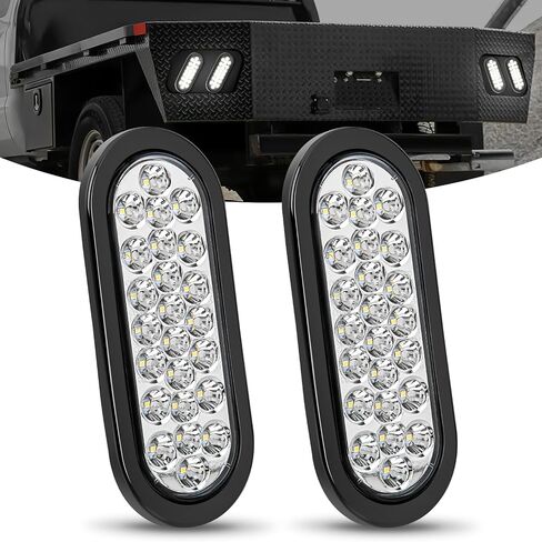 Nilight 5" X 3" Rectangular Trailer Tail Light 2 PCS Amber 10 LED Turn Signal Light IP67 Waterproof w/Flush Mount Grommets Plugs for 12V Truck ATV UTV Trailer Bus RV Camper in Saudi Arabia