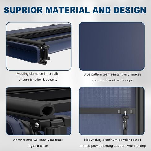 Tri Hard Truck Bed Tonneau Cover Compatible with 2002-2024 Dodge Ram 1500 Classic & New Body/2003-2024 Ram 2500 3500 (w/o Ram Box)-6.5 FT Aluminum (Utility Track System w/LED Light Strip) in Saudi Arabia