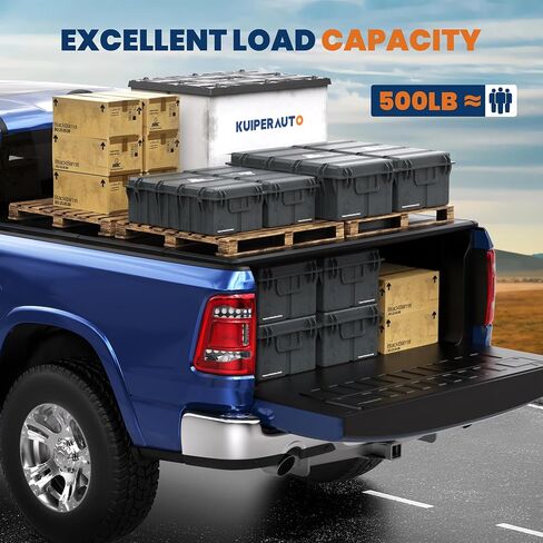 Tri Hard Truck Bed Tonneau Cover Compatible with 2002-2024 Dodge Ram 1500 Classic & New Body/2003-2024 Ram 2500 3500 (w/o Ram Box)-6.5 FT Aluminum (Utility Track System w/LED Light Strip) in Saudi Arabia