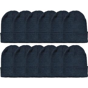 Yacht & Smith Black Beanie Winter Hats in Bulk for Adults, Wholesale Value for Donations