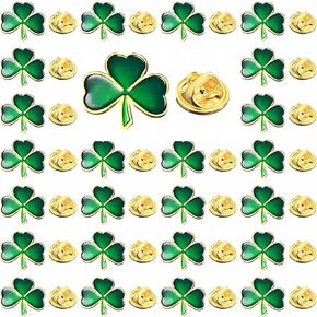 Tichso 25/50/100pcs St. Patrick's Day clover lapel pin Clover pin brooch Patrick's Day favors three-leaf pins Patrick's Day gift Irish holiday gifts