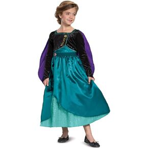 Disney Frozen 2 Anna Costume for Girls, Deluxe Dress and Cape Outfit