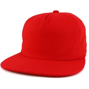 Trendy Apparel Shop Plain Unstructured 5 Panel Flat Bill Snapback Baseball Cap