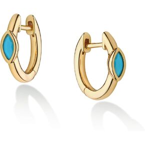 VACRONA Huggie Earrings for Women 18k Gold Plated Turquoise Huggie Hoop Earrings Cute Earrings Gifts for Her