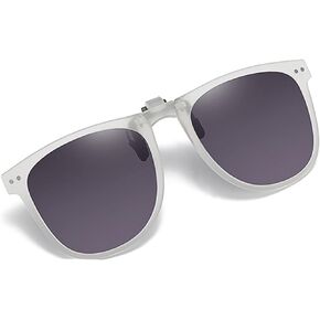 Polarized Clip On Sunglasses for Men Women Over Prescription Glasses Foldable UV400 with Portable Case