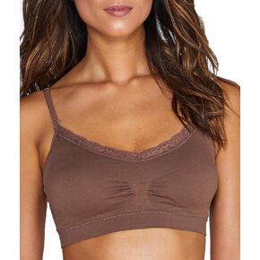 Coobie Seamless V-Neck With Lace Bra, Mocha One Size