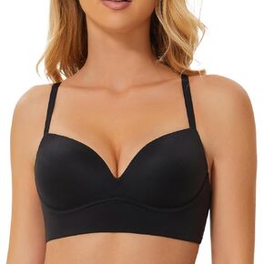 MELENECA Women's Push Up Bralettes Seamless Padded Wireless Bra with Support and Lift