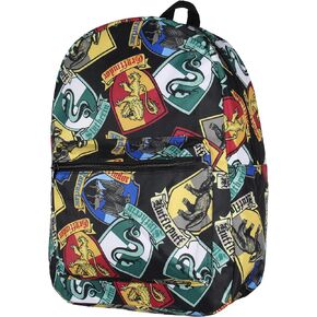 Harry Potter Backpack Hogwarts Houses Crest All Over Print Laptop Travel Backpack