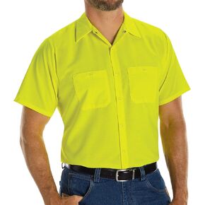 Red Kap Men's Enhanced Visibility Short Sleeve Ripstop Work Shirt