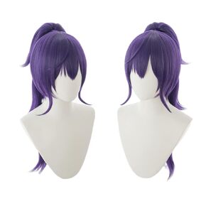 Anime Cosplay Wig Purple Ponytail Wig for Women Girls