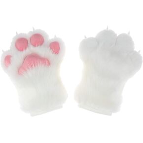 ZFKJERS Cosplay Animal Extended Fluffy Plastic Claws for Cat Fursuit Paws Gloves Adults Costume Accessories Set