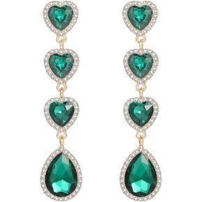 Rhinestone Dangle Earrings Crystal Wedding Bridal Drop Earrings Teardrop Chandelier Long Statement Earrings for Women Girls