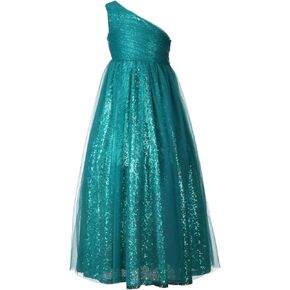 Flower Girl Dresses Maxi Long Sequins Tulle Pageant Dress for Party