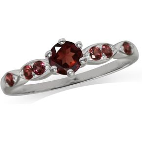 Silvershake 5mm Round Shape White Gold Plated 925 Sterling Silver Engagement Ring