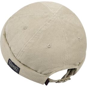 CLAPE Brimless Sailor Fisherman Leon Hat Corduroy Skull Docker Beanie Cap Rolled Cuff Vintage Landlord Hat
