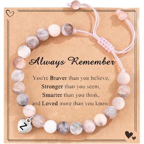 Adjustable Natural Stone Bracelet for Teen Girls - Trendy Stuff and Cute Friendship Letter Bracelet Jewelry Gifts