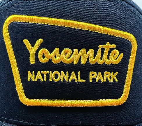 Tout Wear Yosemite National Park California Hiking Hat | 7-Panel Snapback Mesh Trucker Hat with Park Sign Patch Black, Black, One size in Saudi Arabia