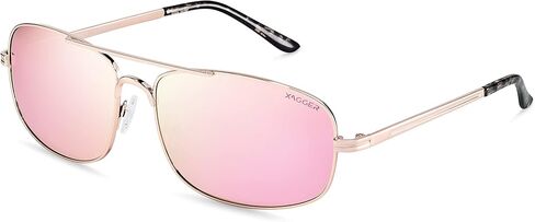 Xagger Polarized Brow Bar Aviator Sunglasses for Men Pilot Military Style Metal Frame Driving Shades UV400 in Saudi Arabia
