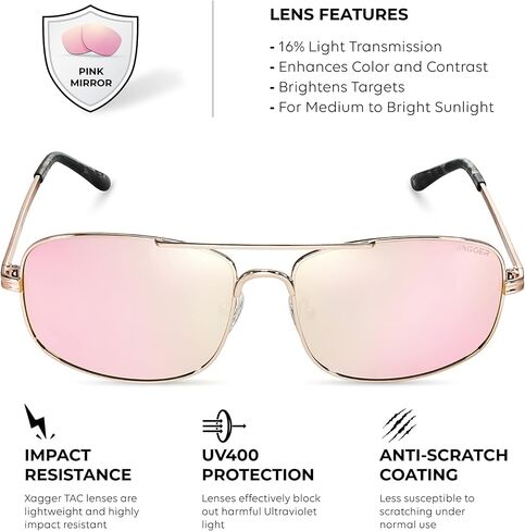 Xagger Polarized Brow Bar Aviator Sunglasses for Men Pilot Military Style Metal Frame Driving Shades UV400 in Saudi Arabia