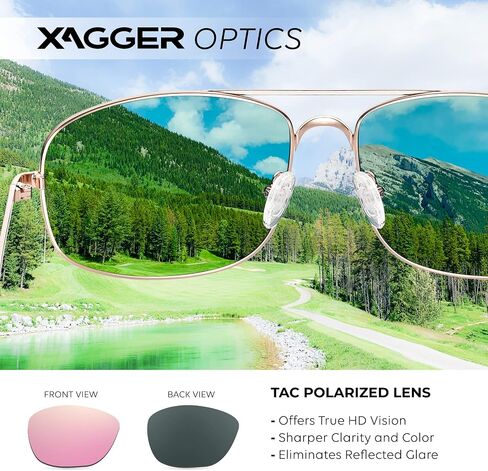 Xagger Polarized Brow Bar Aviator Sunglasses for Men Pilot Military Style Metal Frame Driving Shades UV400 in Saudi Arabia