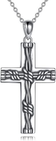 YFN Cross Necklace Sterling Silver Religious Cross Pendant Christians Jewelry Gifts for Women Men in Kuwait