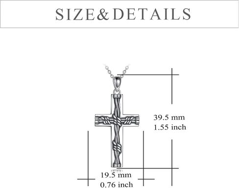 YFN Cross Necklace Sterling Silver Religious Cross Pendant Christians Jewelry Gifts for Women Men in Kuwait
