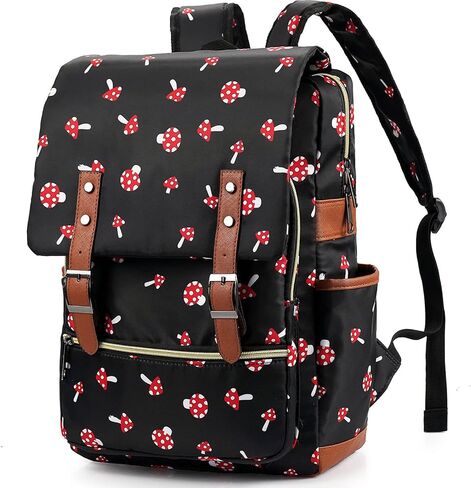 Slim Laptop Backpack College Student School Bag Travel Rucksack Daypack Daisy Black in Kuwait