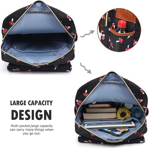 Slim Laptop Backpack College Student School Bag Travel Rucksack Daypack Daisy Black in Kuwait