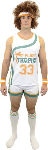 Semi-pro Jackie Moon Official Halloween Party Costume Shirt Pants Wig Socks Wristbands in Saudi Arabia