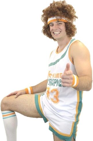 Semi-pro Jackie Moon Official Halloween Party Costume Shirt Pants Wig Socks Wristbands in Saudi Arabia