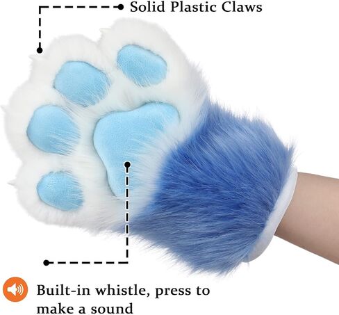 ZFKJERS تأثيري الحيوان ممتدة مخالب بلاستيكية رقيق لقطط Fursuit الكفوف قفازات الكبار زي اكسسوارات مجموعة in Kuwait