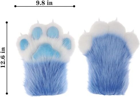 ZFKJERS تأثيري الحيوان ممتدة مخالب بلاستيكية رقيق لقطط Fursuit الكفوف قفازات الكبار زي اكسسوارات مجموعة in Kuwait
