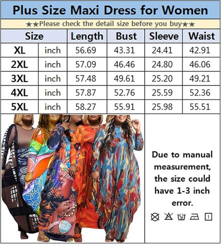 فستان ماكسي مقاس كبير من Acatmew أسود للنساء بطبعة أفريقية وأكمام قصيرة وجيب فضفاض فساتين طويلة كبيرة الحجم in Kuwait