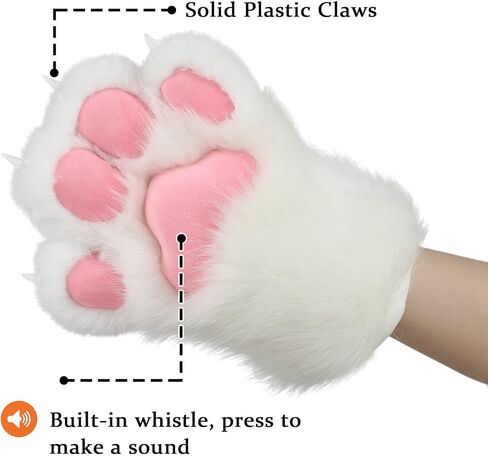 ZFKJERS تأثيري الحيوان ممتدة مخالب بلاستيكية رقيق لقطط Fursuit الكفوف قفازات الكبار زي اكسسوارات مجموعة in Kuwait