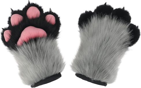 ZFKJERS تأثيري الحيوان ممتدة مخالب بلاستيكية رقيق لقطط Fursuit الكفوف قفازات الكبار زي اكسسوارات مجموعة in Kuwait