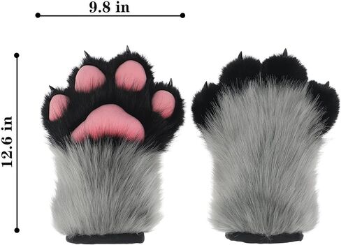 ZFKJERS تأثيري الحيوان ممتدة مخالب بلاستيكية رقيق لقطط Fursuit الكفوف قفازات الكبار زي اكسسوارات مجموعة in Kuwait