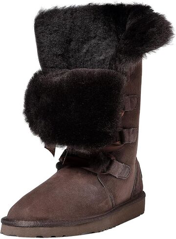 AUSLAND Women's Waterproof Snow Boots with Fur Tall Lace Up Winter Boots 5118 in Saudi Arabia