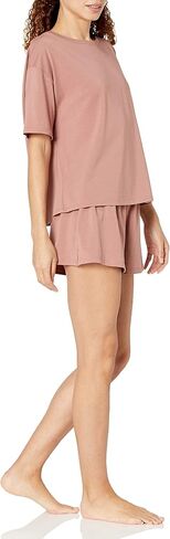 تي شيرت نسائي من Amazon Aware بأكمام قصيرة من القطن بتصميم مريح ومجموعة قصيرة (متوفر بمقاس كبير) in Kuwait