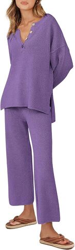 ATHMILE المرأة 2 قطعة ملابس عصرية المتضخم مترهل مطابقة صالة مجموعات مريحة متماسكة Loungewear مجموعات سترة in Saudi Arabia