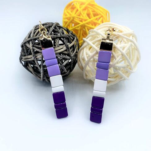 Black Lives Matter Earrings for Women - Breast Cancer Earrings - Autism, Mental Health, ADHD, Alzheimer's - Gender Neutral Tila Beads Jewelry for Awareness Events in Saudi Arabia