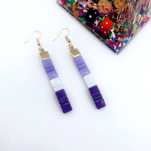Black Lives Matter Earrings for Women - Breast Cancer Earrings - Autism, Mental Health, ADHD, Alzheimer's - Gender Neutral Tila Beads Jewelry for Awareness Events in Saudi Arabia