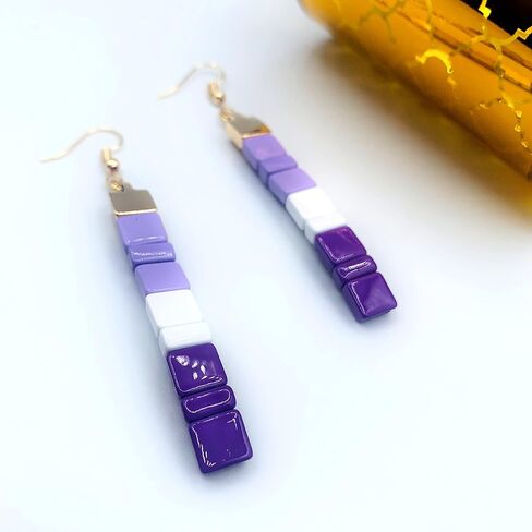 Black Lives Matter Earrings for Women - Breast Cancer Earrings - Autism, Mental Health, ADHD, Alzheimer's - Gender Neutral Tila Beads Jewelry for Awareness Events in Saudi Arabia