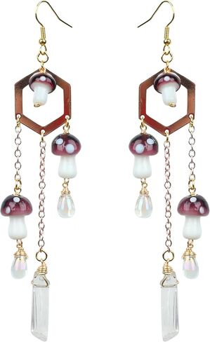 Mushroom princess // mushroom earrings. Woodland earrings.Holographic Earrings……… in Saudi Arabia