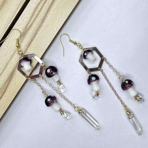 Mushroom princess // mushroom earrings. Woodland earrings.Holographic Earrings……… in Saudi Arabia