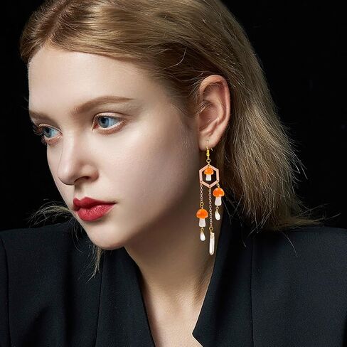 Mushroom princess // mushroom earrings. Woodland earrings.Holographic Earrings……… in Saudi Arabia