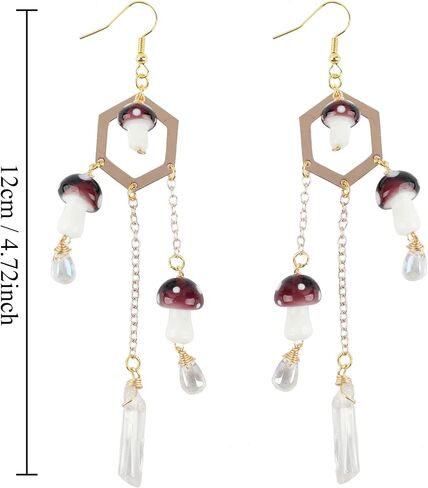 Mushroom princess // mushroom earrings. Woodland earrings.Holographic Earrings……… in Saudi Arabia