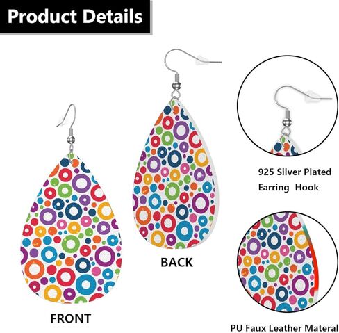 أقراط للنساء، أقراط جلدية متدلية خفيفة الوزن على شكل دمعة مجوهرات للنساء والفتيات in Kuwait