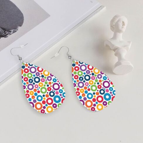 أقراط للنساء، أقراط جلدية متدلية خفيفة الوزن على شكل دمعة مجوهرات للنساء والفتيات in Kuwait