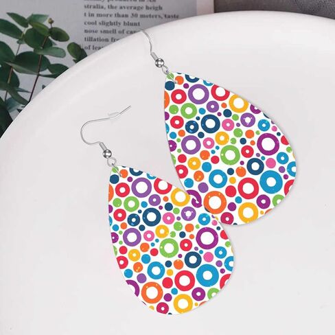 أقراط للنساء، أقراط جلدية متدلية خفيفة الوزن على شكل دمعة مجوهرات للنساء والفتيات in Kuwait